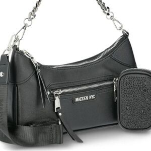 Madden NYC Double Front Pocket Crossbody - Black - *NWT*